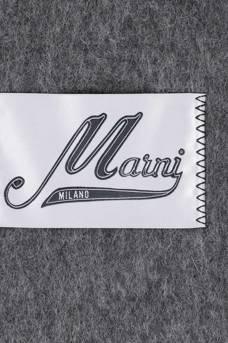 Marni Fringed Gray Alpaca Scarf