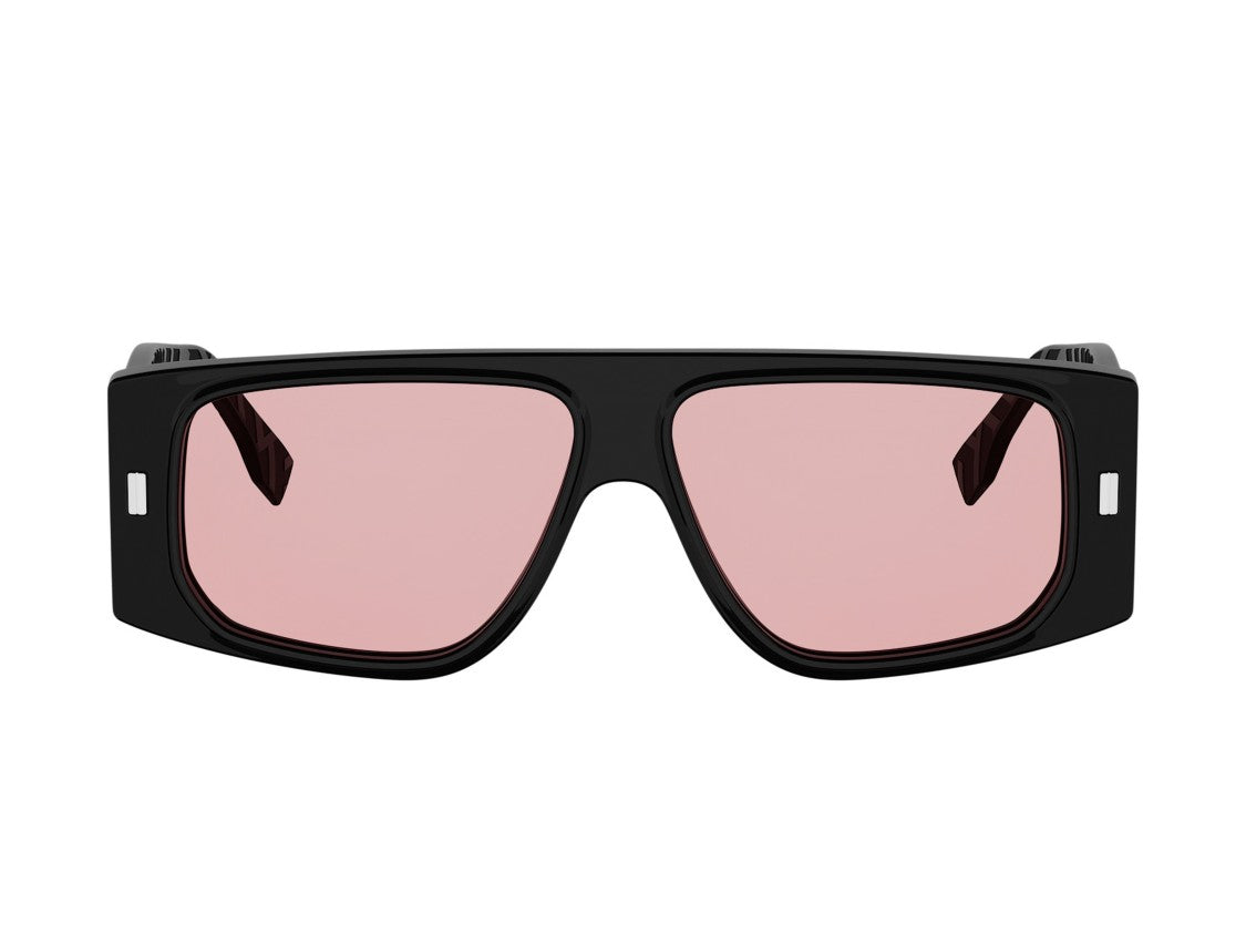 Fendi Black Fe40214u Oversized Square Acetate Sunglasses