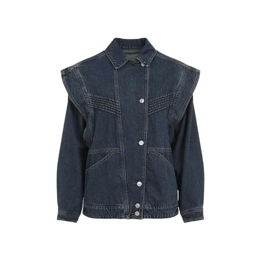 Isabel Marant Structured Denim Jacket With Pronounced Shoulder Detailing