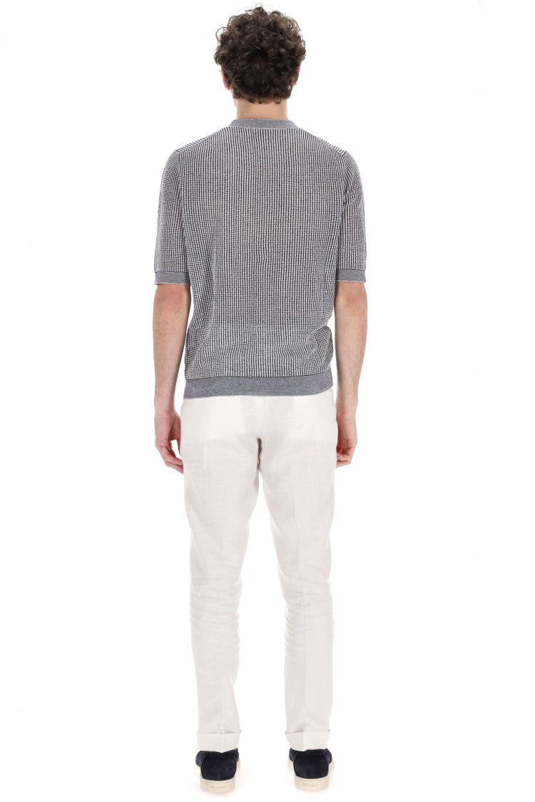 Ballantyne Jacquard Cotton-Linen T-Shirt