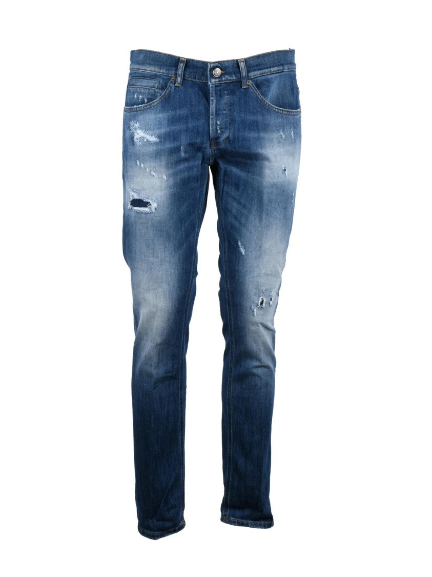 Dondup Blue George Distressed Skinny-Leg Jeans