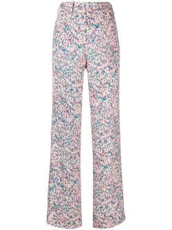 N°21 Daisy Print Wide-Leg Trousers