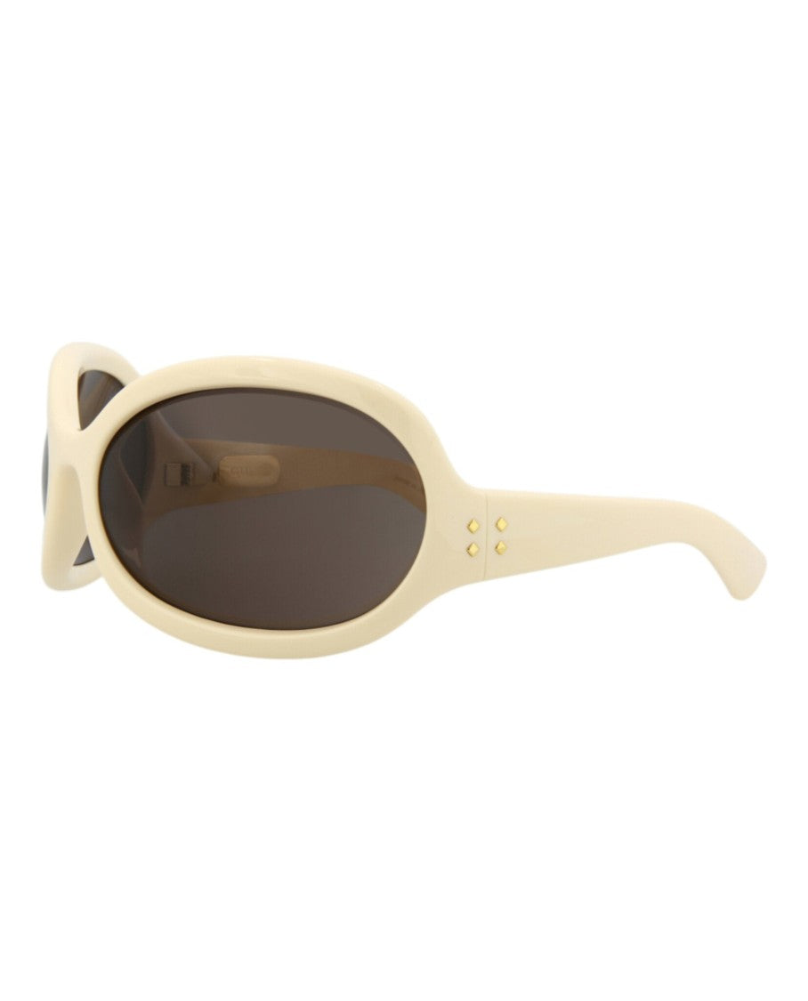Gucci Shield-Frame Injection Sunglasses With Gold Accents