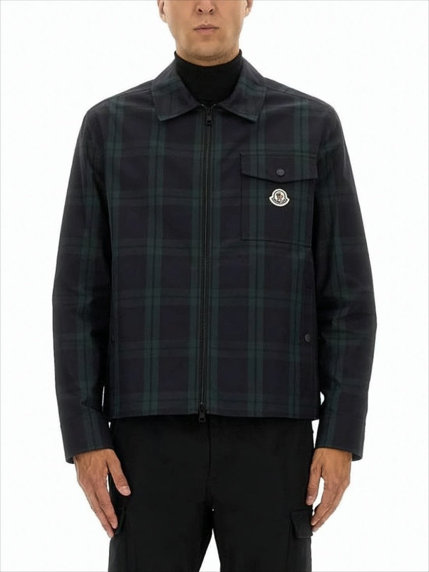 Moncler Cropped Dark Plaid Moncler Jacket