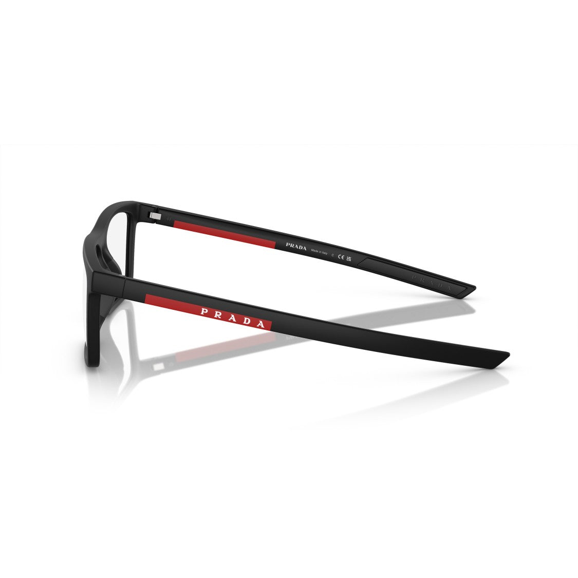 Prada Linea Rossa 0Ps 02Qv Rectangular Black Nylon Eyeglasses
