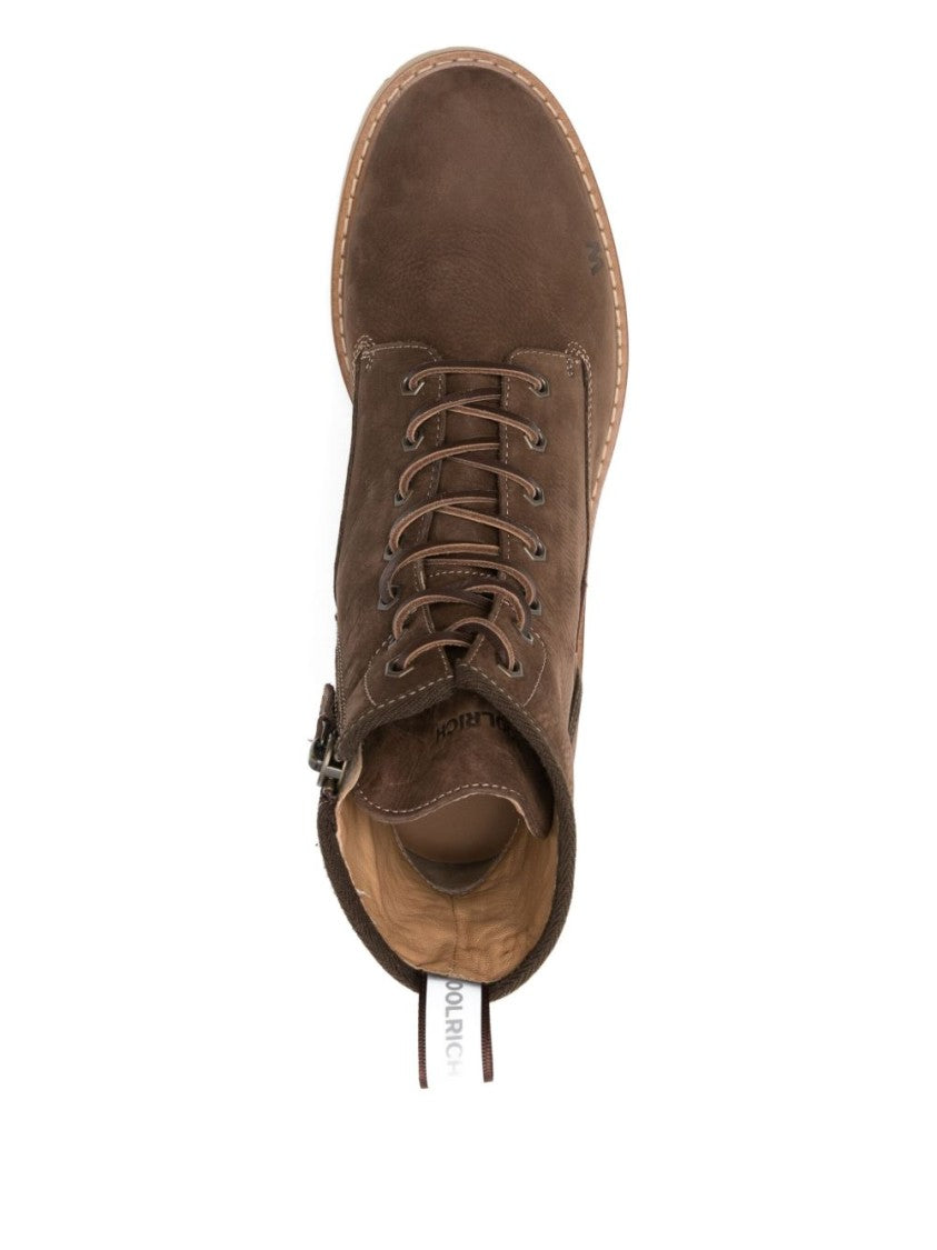 Woolrich Brown Calf Leather Ankle Boots
