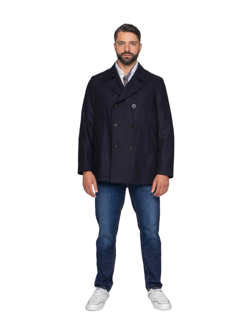 Boglioli Double-Breasted Coat With Wide Lapels And Boxy Fit