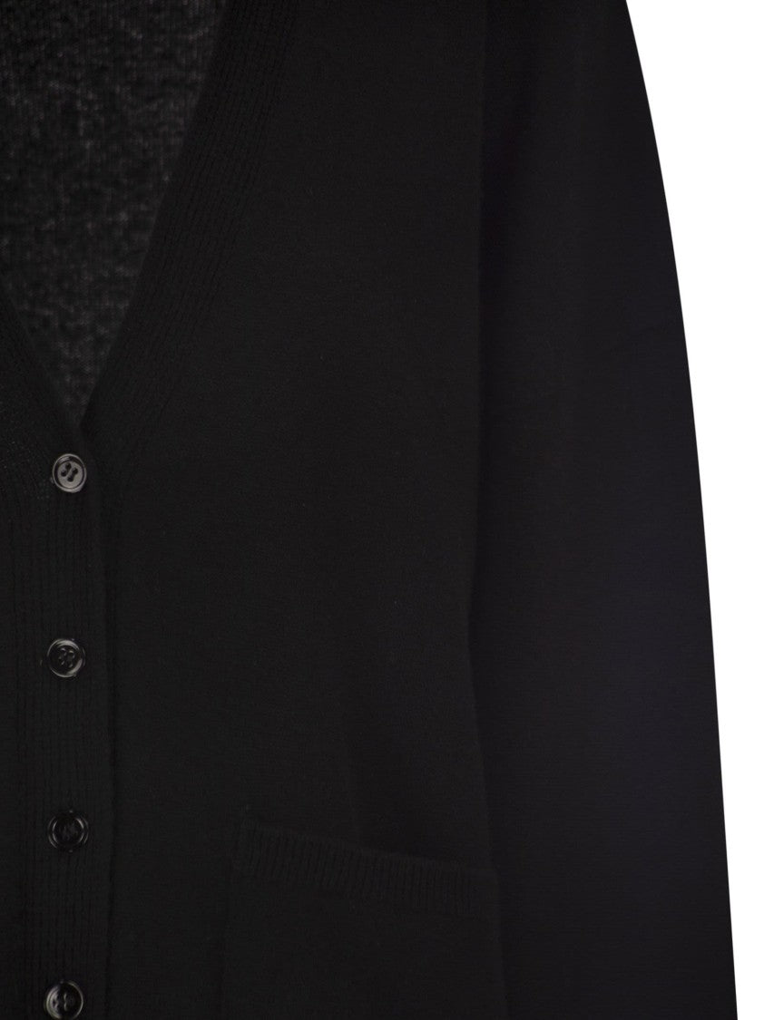 Vanisé V-Neck Cashmere Cardigan With Dropped Shoulders