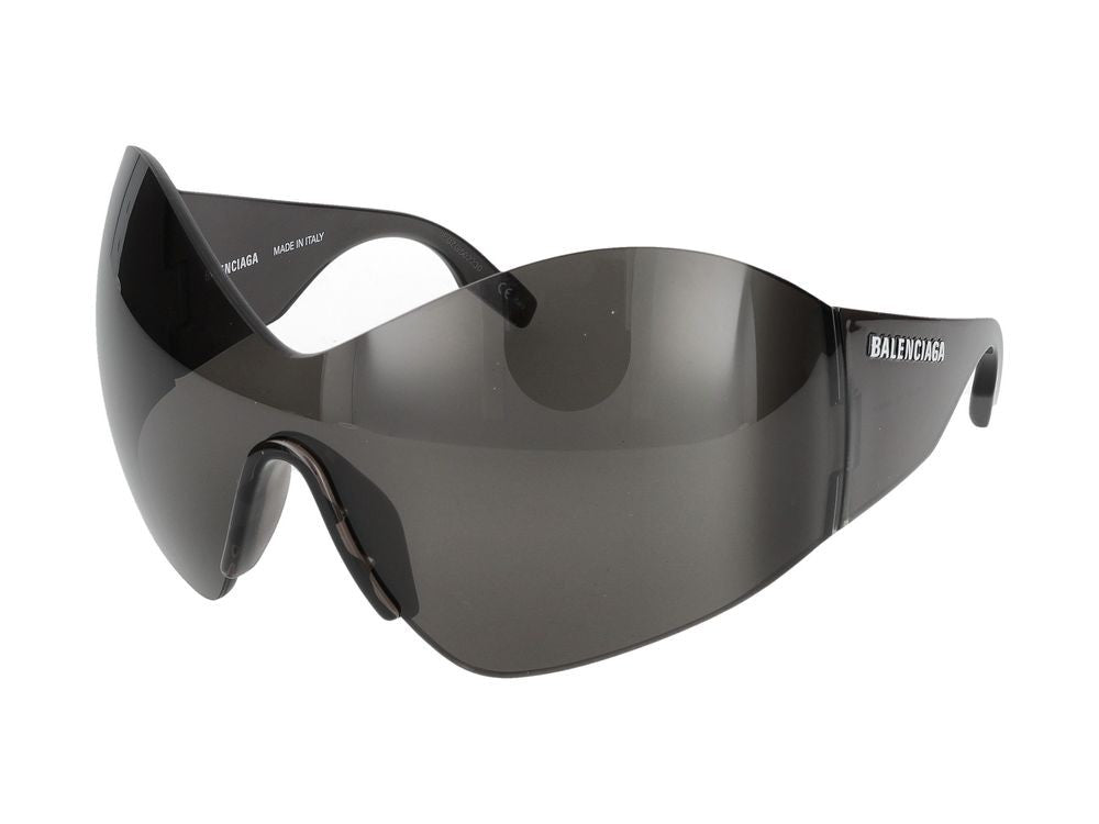 Balenciaga Grey Bb0180s Nylon Shield Sunglasses