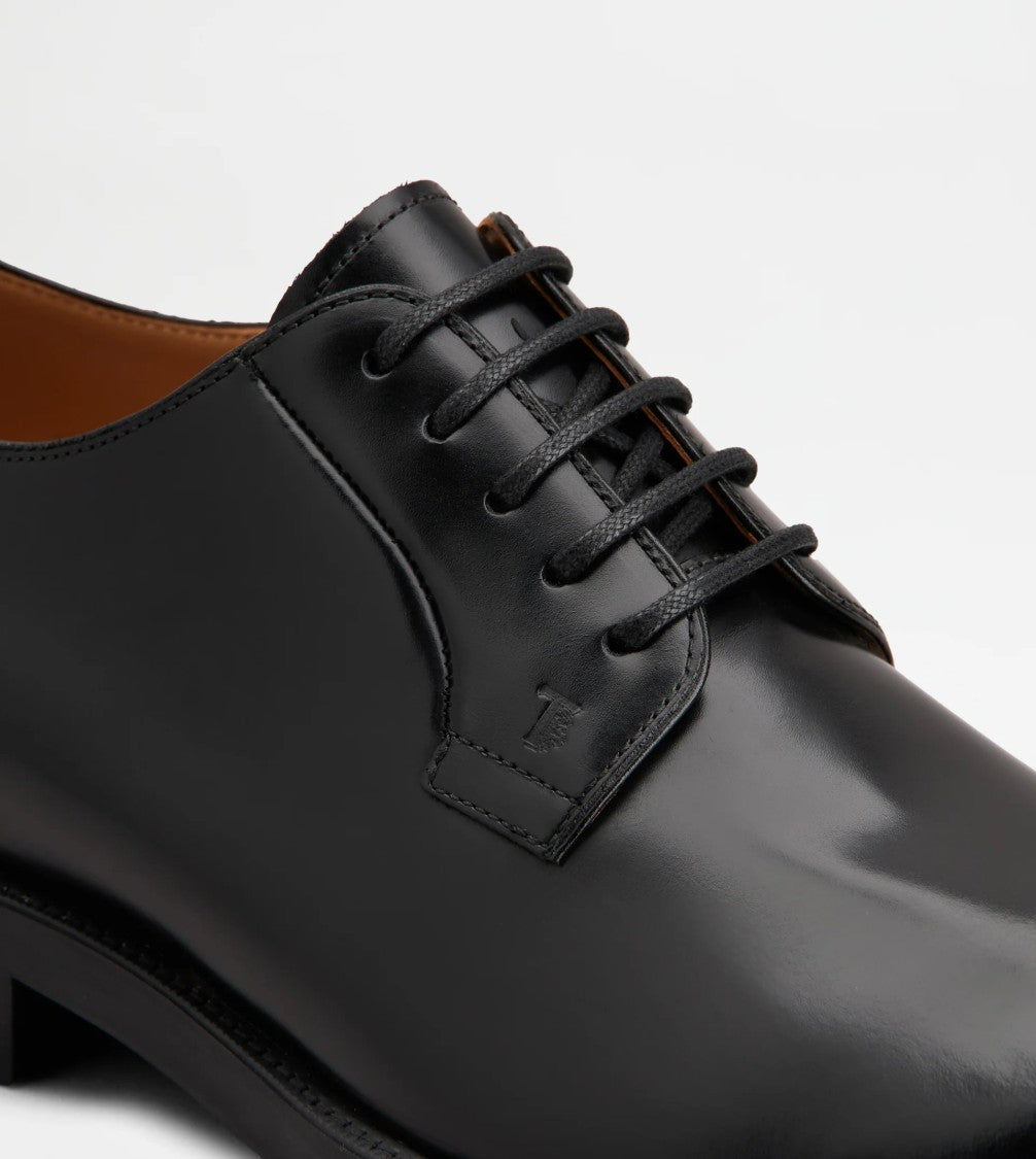 Tod's Black Derby Formale Gomma 75L Shoes
