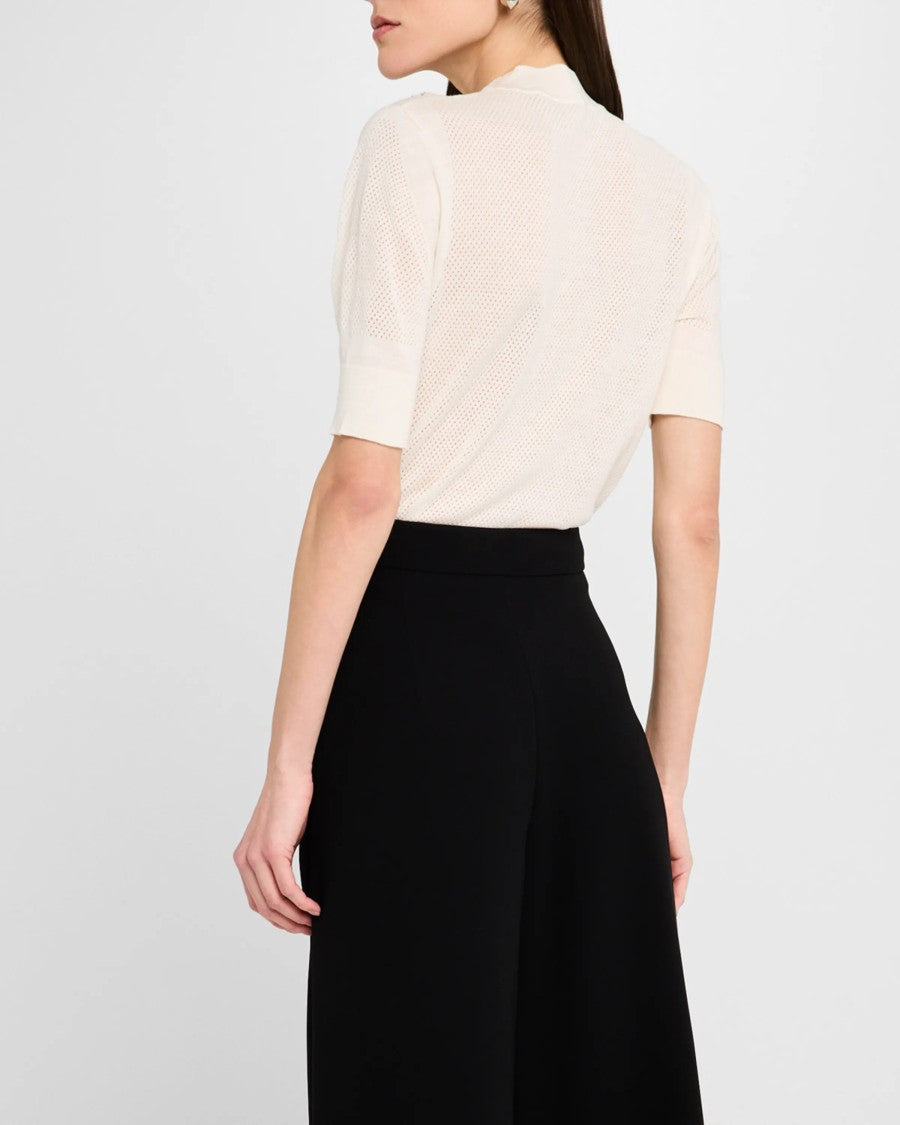 Max Mara Short-Sleeved Knit Top With Gradient Texture