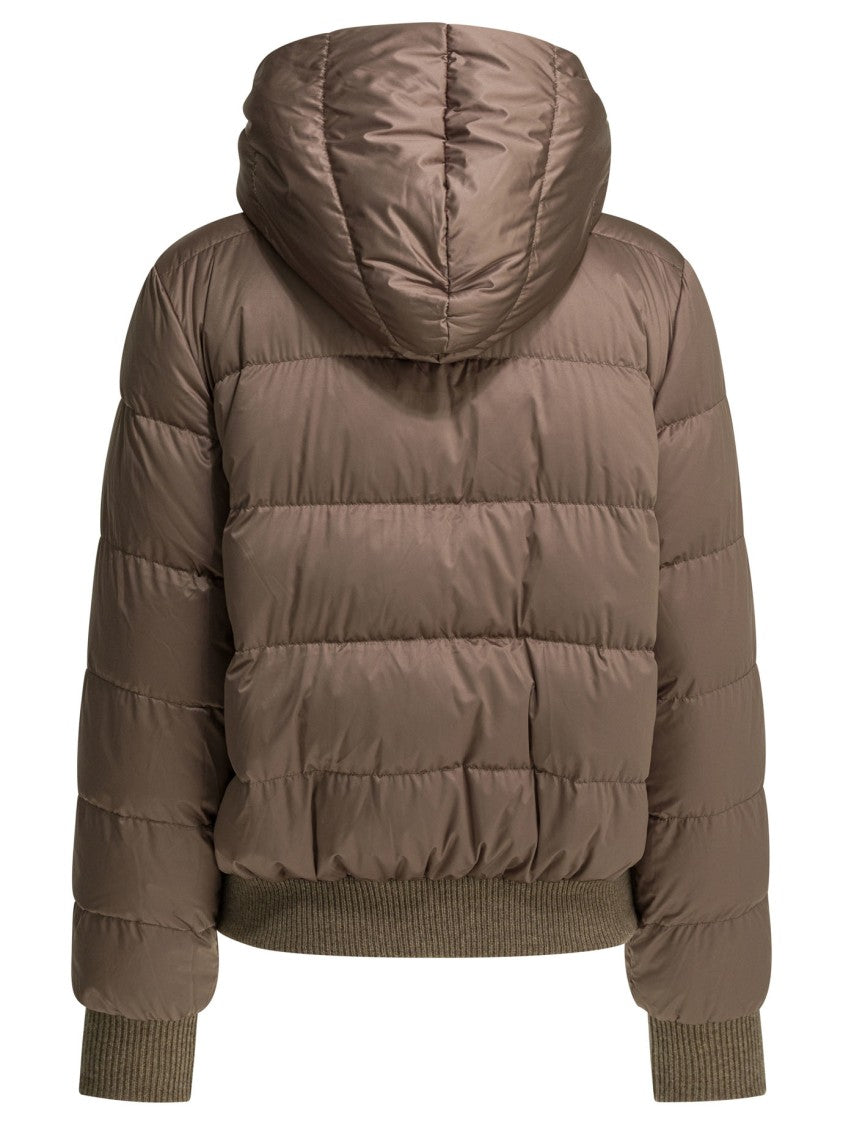 Camelia Brown Cashmere Jacket With Mink Fur Panels And Goose Down Padding