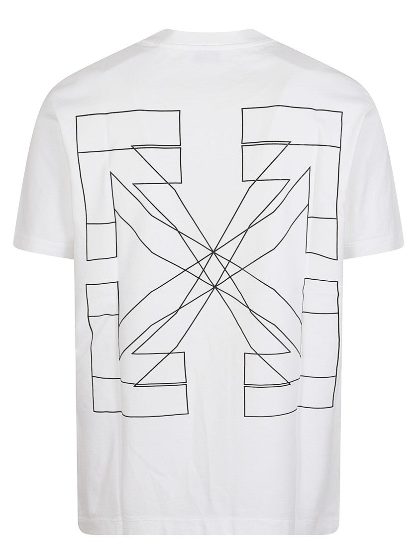 Off-White White Short-Sleeve T-Shirt With Graphic Designs