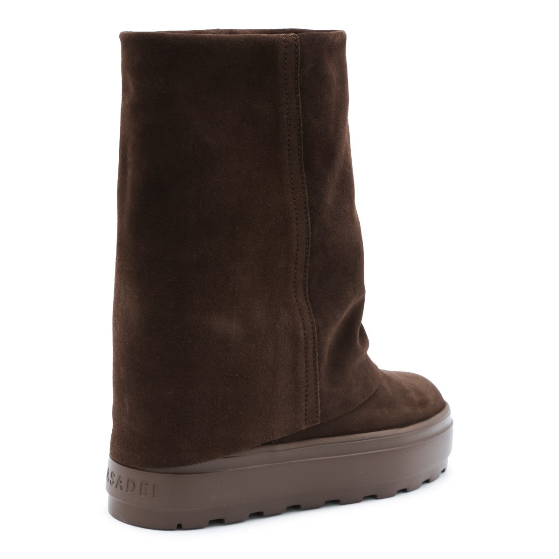 Casadei Dark Brown Suede Chunky Rubber Sole Boots