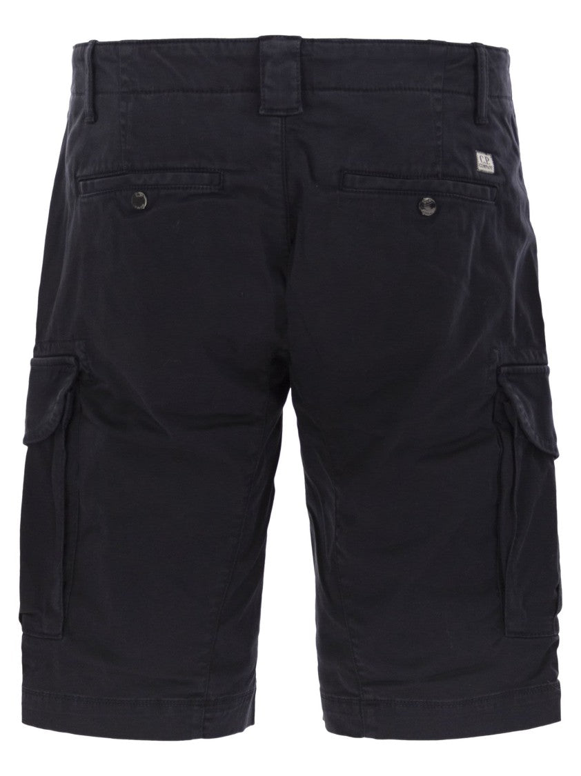 C.P. Company Stretch Cotton Satin Cargo Shorts