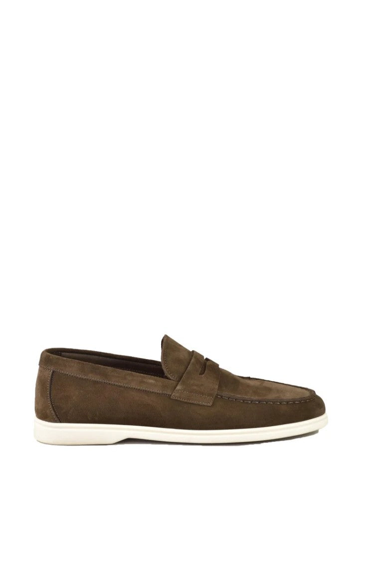 A.Testoni Men's Suede Loafer - Brown