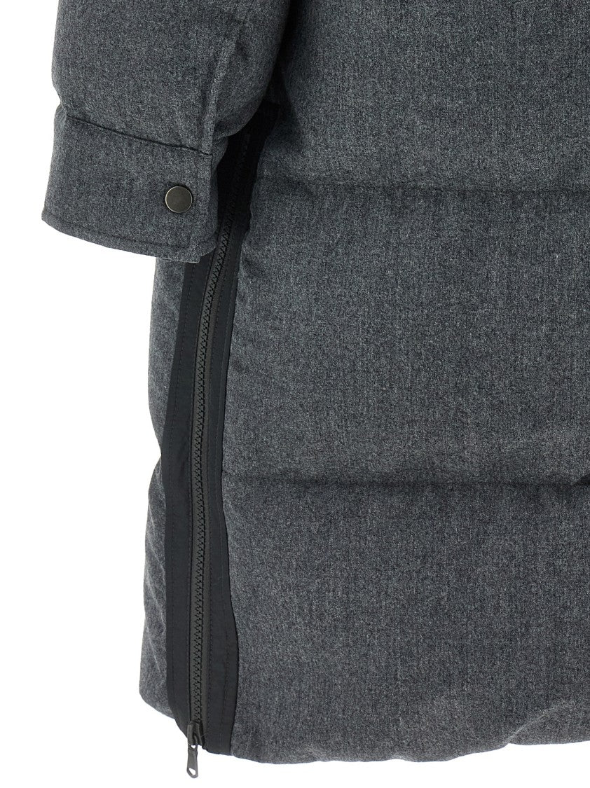 Brunello Cucinelli 'Shiny Zipper Pull' Long Down Jacket