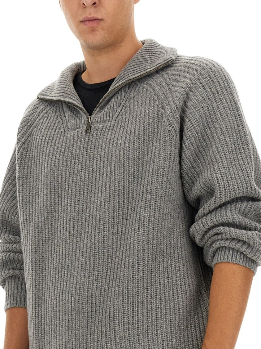 Carhartt Wip Textured Knit Sweater With Zip Closure