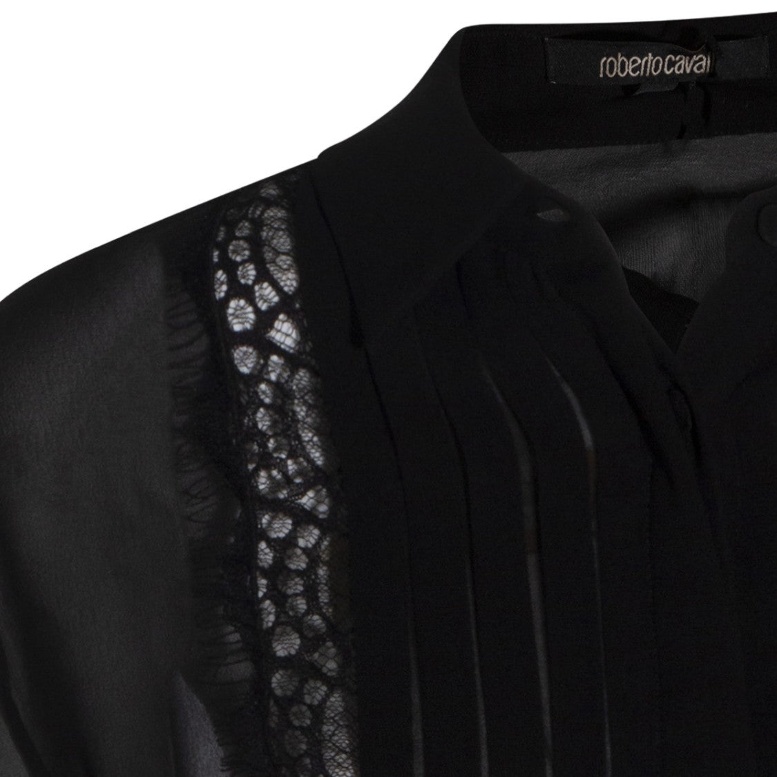 Roberto Cavalli Tailored Black Shirt With Button-Down Front