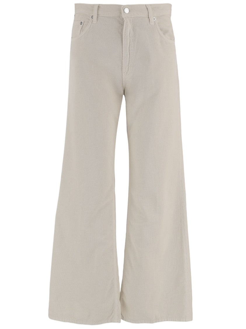 Haikure Wide-Leg Ribbed Cotton Velvet Pants With Classic Five-Pocket Design