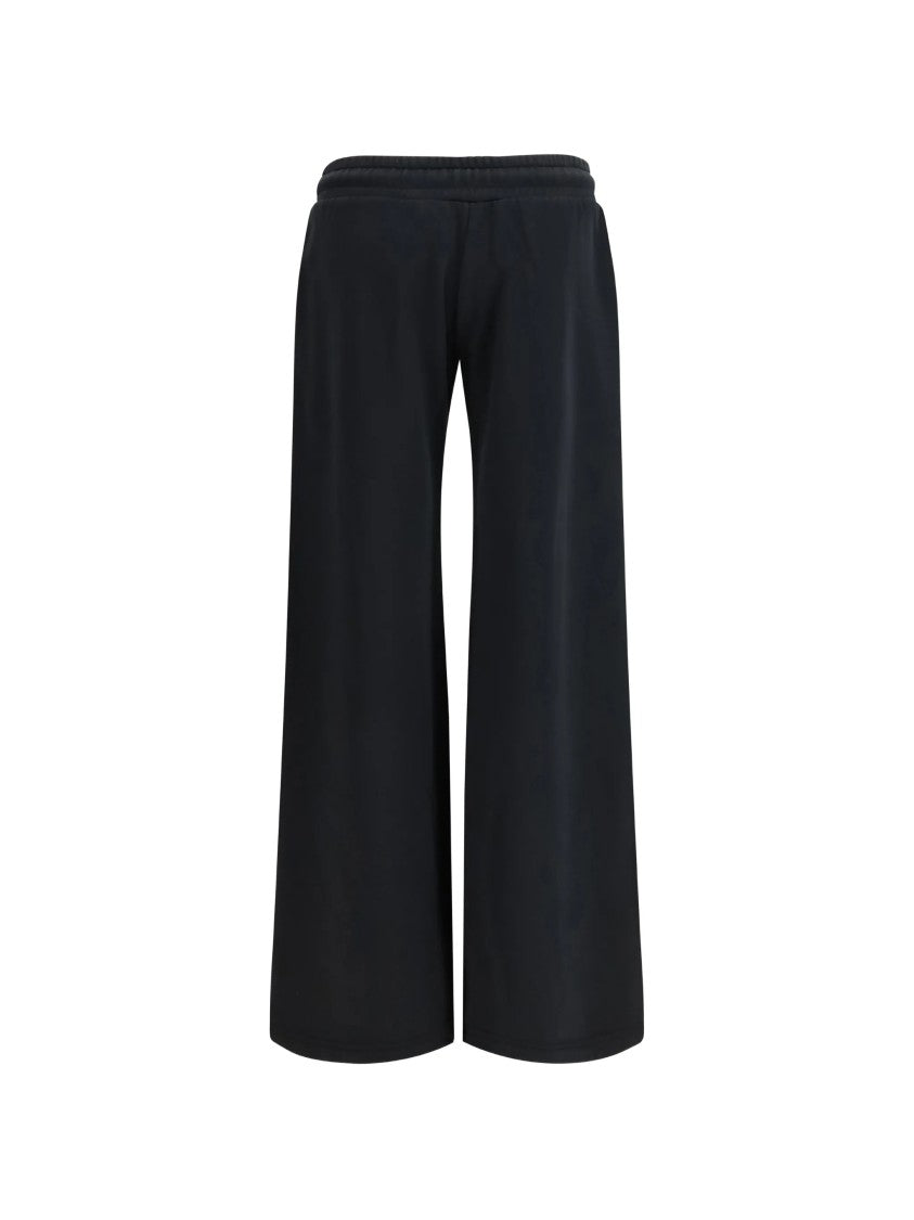 Off-White Wide-Leg Cotton Sweatpants With Drawstring Waistband