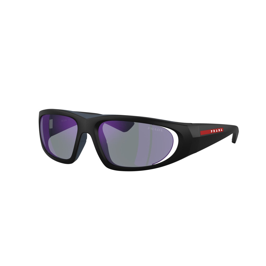 Prada Linea Rossa 0Ps B03s Wraparound Black Sunglasses