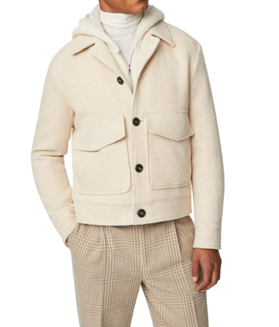 L.B.M. 1911 Cropped Textured Jacket With Classic Collar