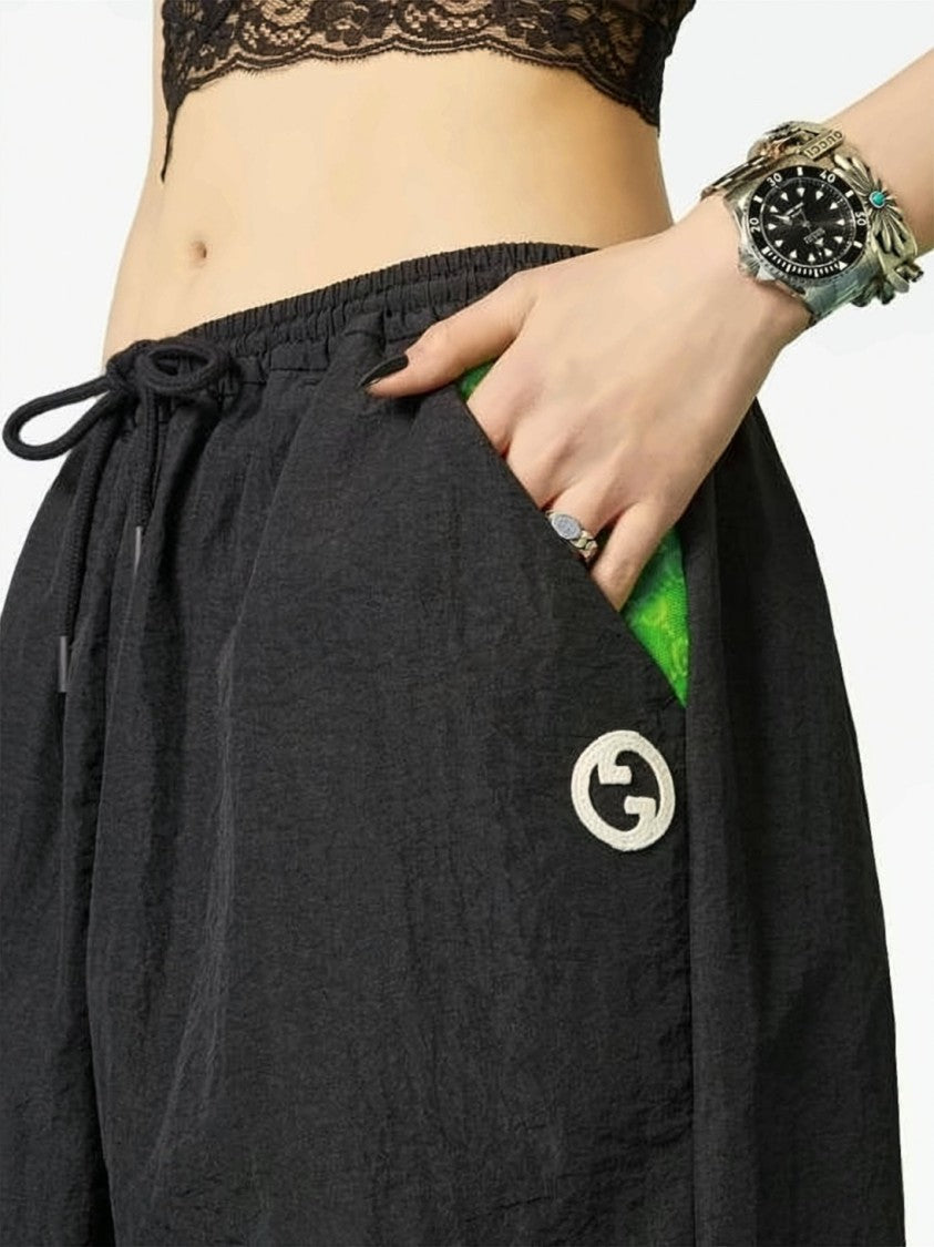 Gucci Relaxed Jogger Pants With Vibrant Green Accents