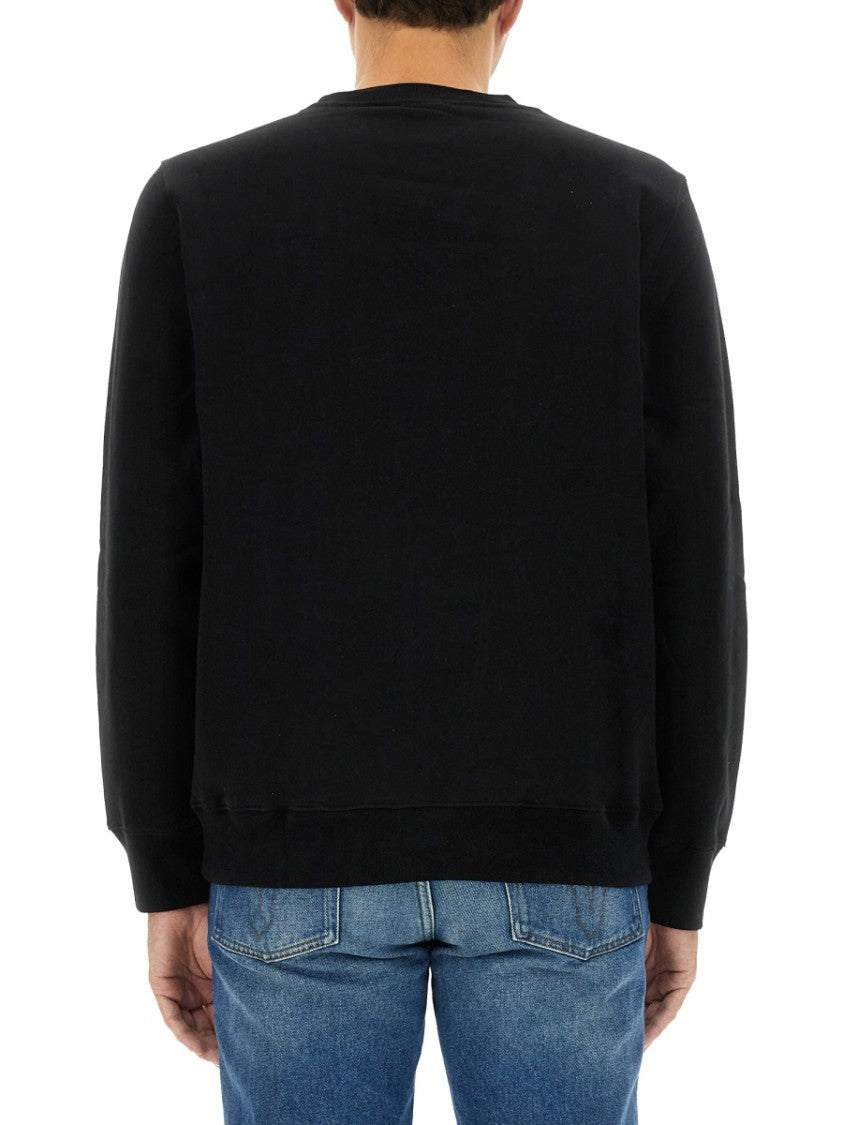 Ps Paul Smith Black Cotton Sweatshirt With Embossed Design