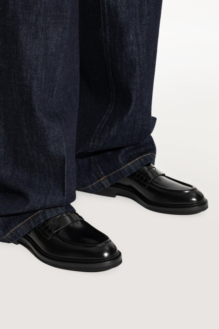 Dolce & Gabbana Black Loafers With Rounded Toe