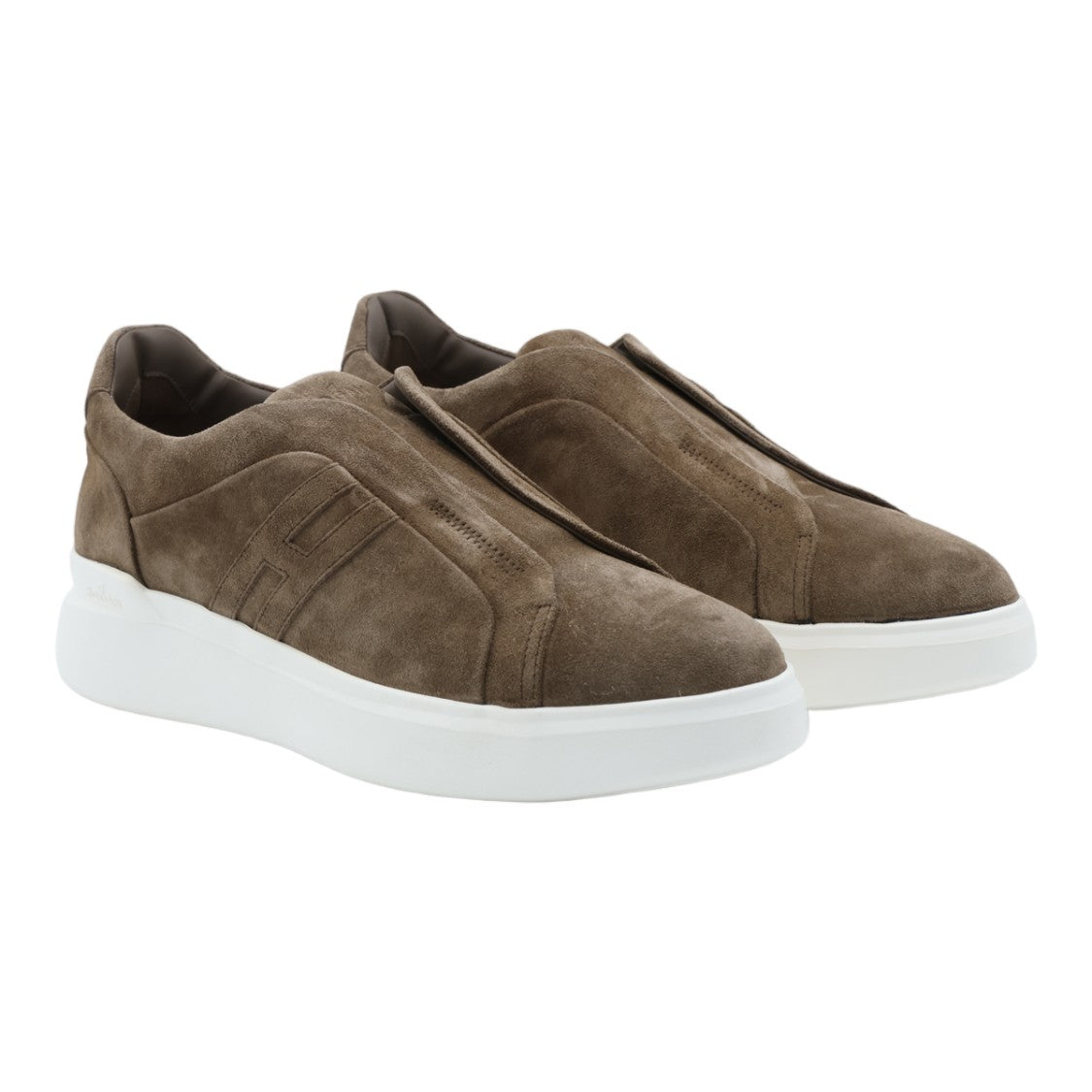 Hogan Minimalist Suede Slip-On Sneakers With Embossed Detail