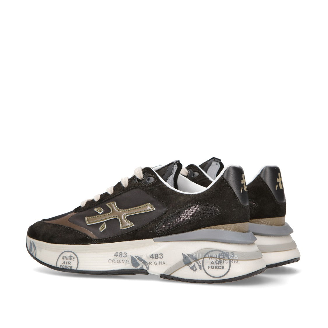 Premiata Moerund Sneakers In Black Suede And Technical Fabric