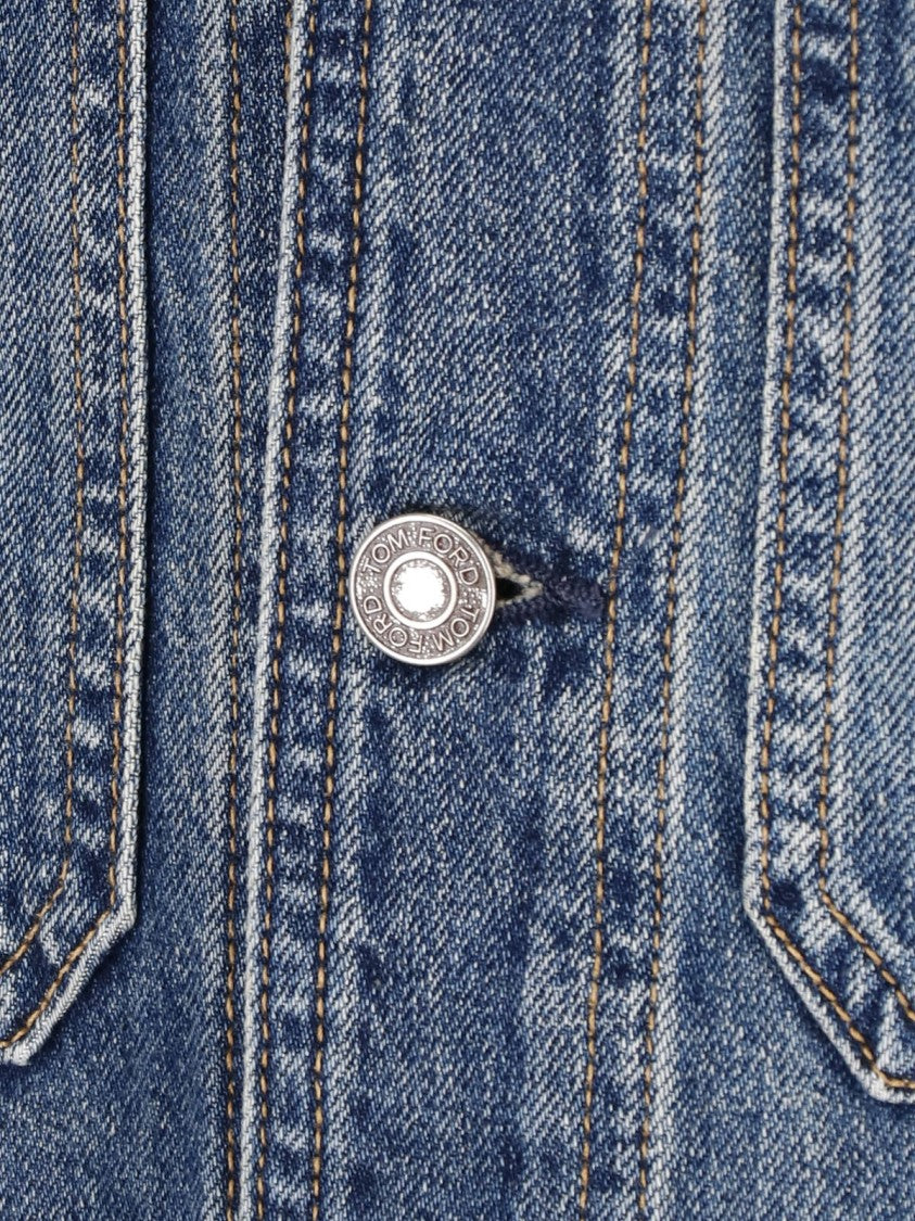 Tom Ford Blue Denim Button-Up Jacket