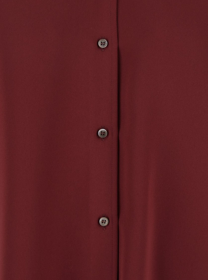 Plain Bordeaux Shirt With Classic Collar