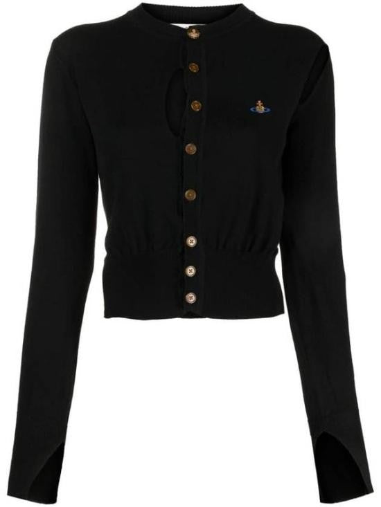 Vivienne Westwood Cropped Black Cardigan With Thumb Holes
