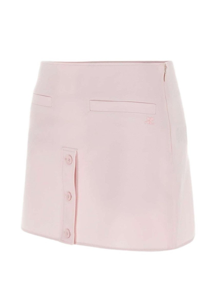 Courrèges Pastel Pink Mini Skirt With High Waist