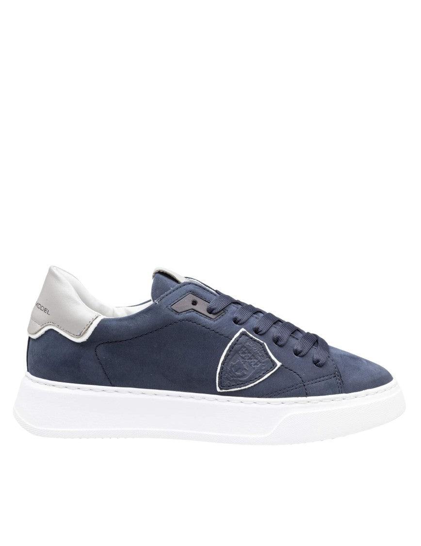 Philippe Model Blue Temple Low Nubuk Sneakers