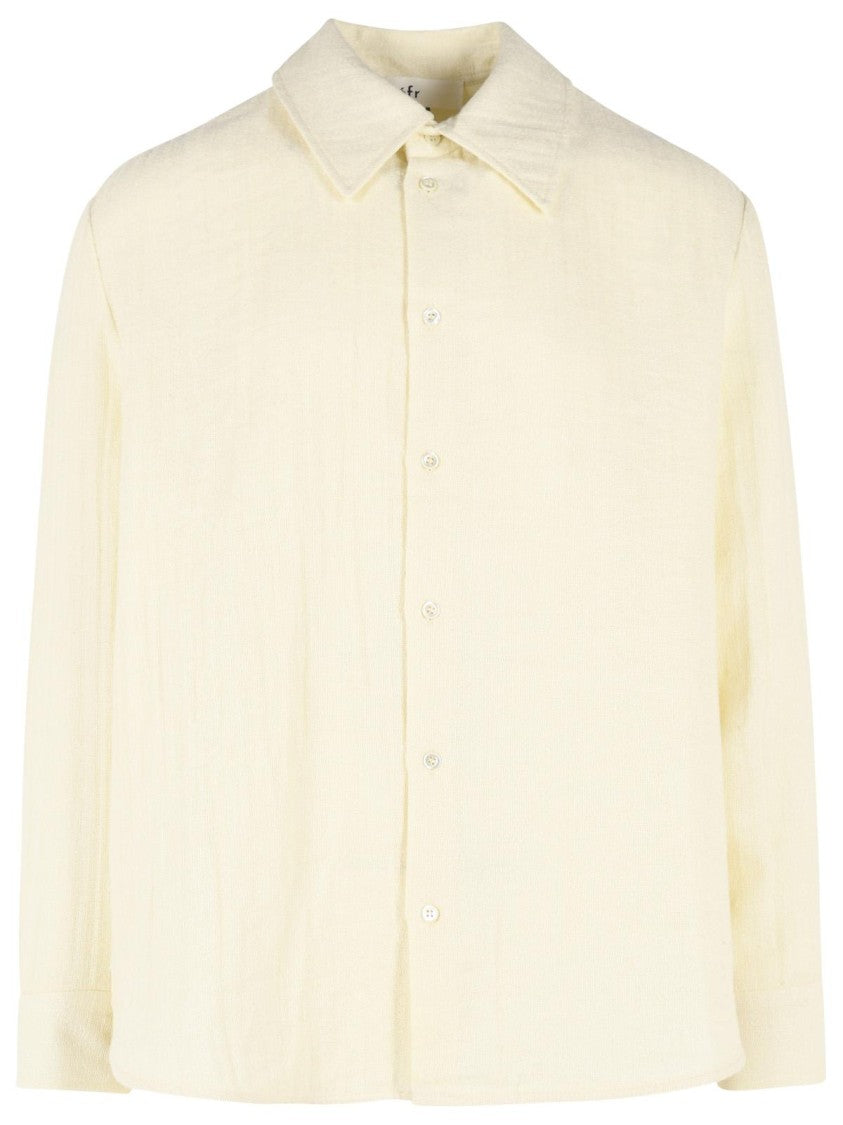 Séfr 'Wes' Ecru Cotton And Linen Shirt