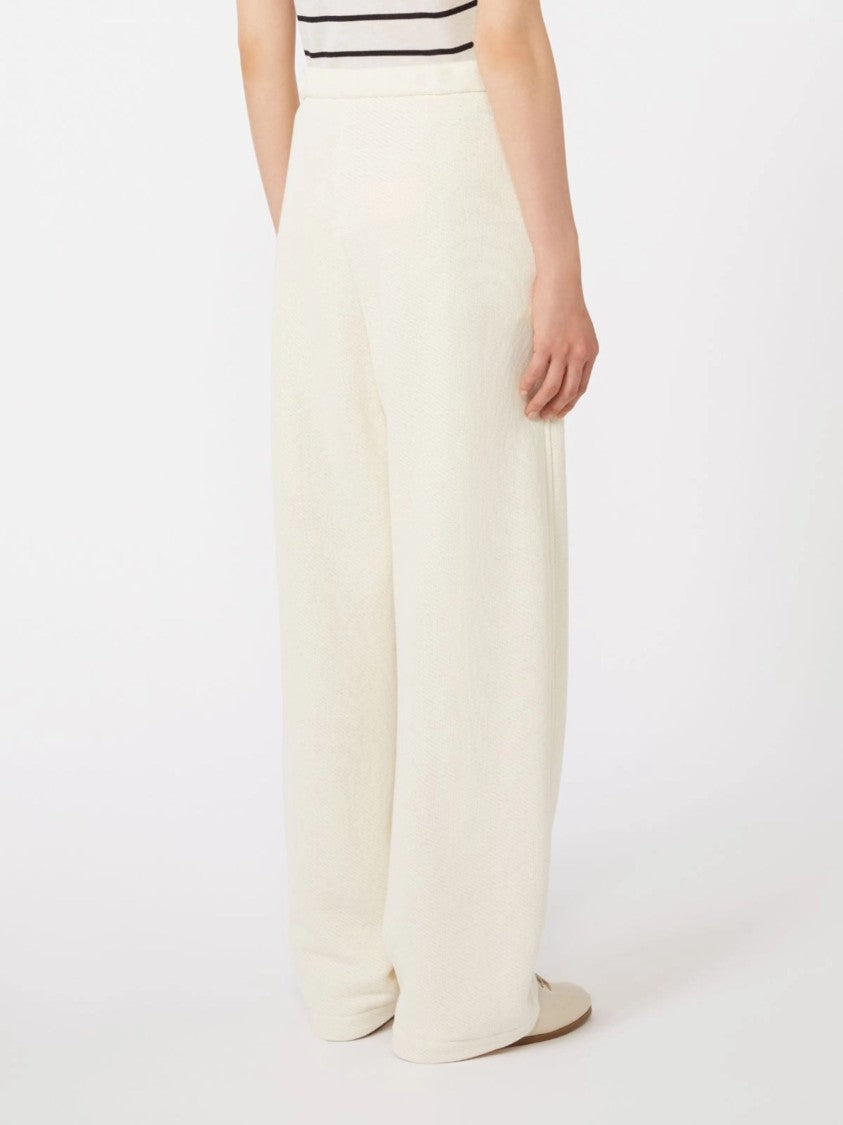 Max Mara White High Waist Cotton Pants