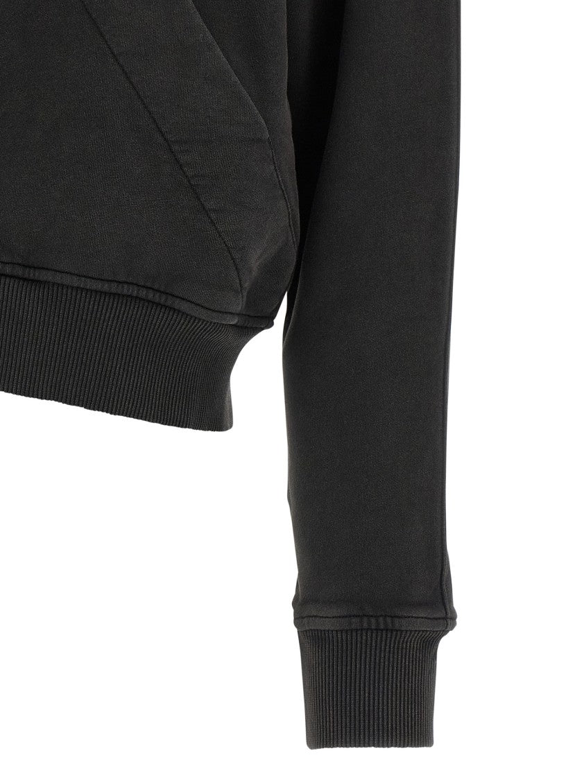 The Attico Cropped Mélange Sweatshirt With 3D Logo