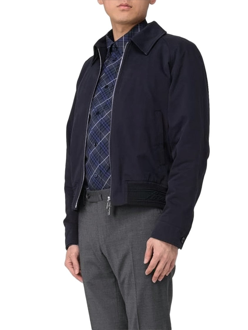 Burberry Structured Front-Zip Jacket With Pointed Collar