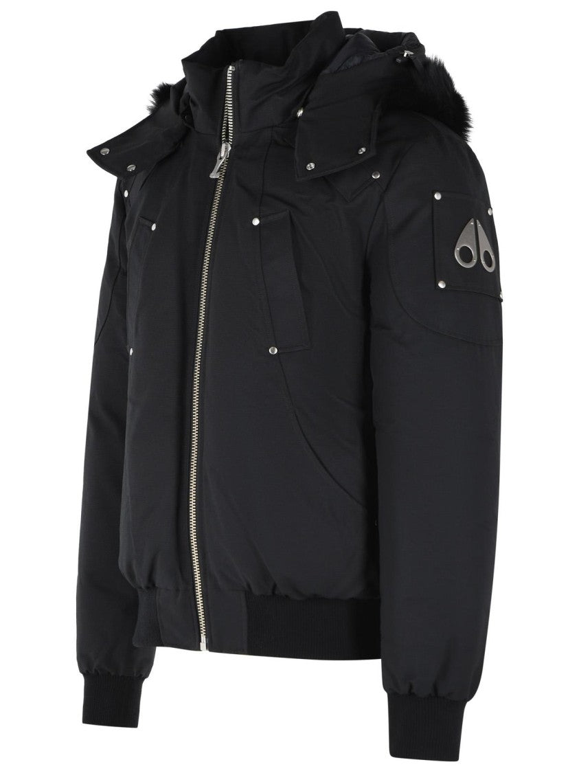 Moose Knuckles 'Original Ballistic' Black Cotton Blend Bomber Jacket