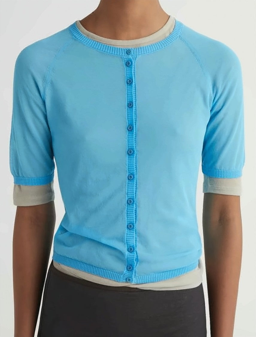 Paloma Wool Minimalist Short-Sleeved Top With Contrasting Trim