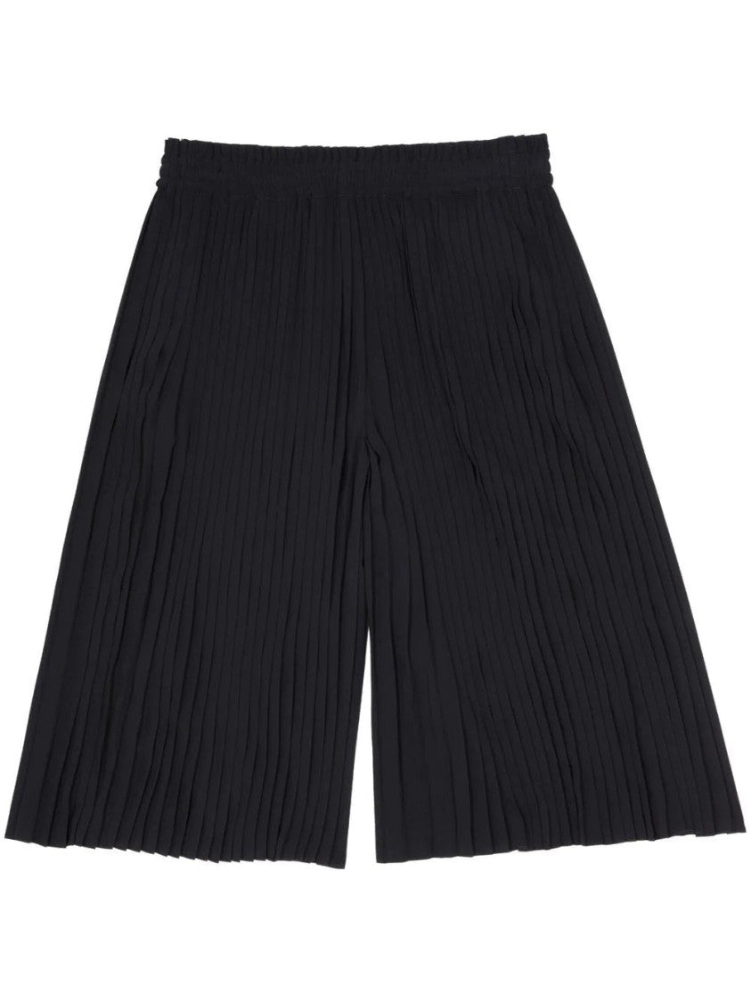 Mm6 By Maison Margiela Relaxed Fit Pleated Black Shorts