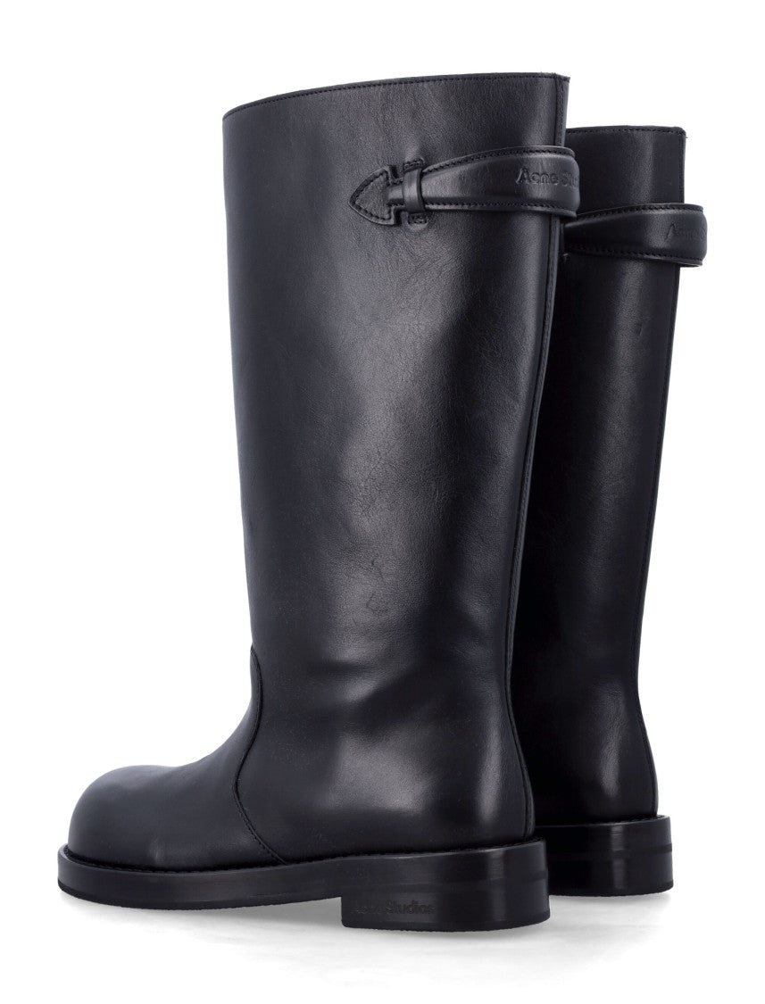 Acne Studios Contemporary High-Shaft Calf Leather Boots With Welt