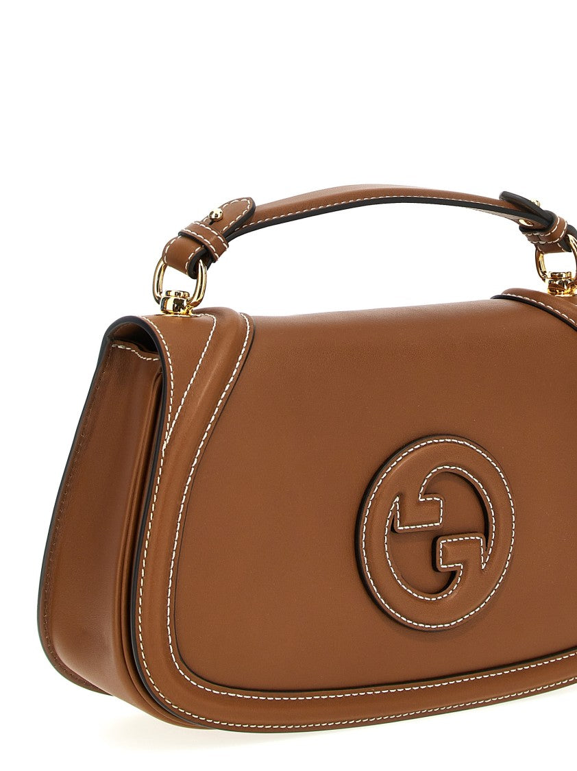 Gucci Arabella Leather Medium Handbag With Embossed Logo