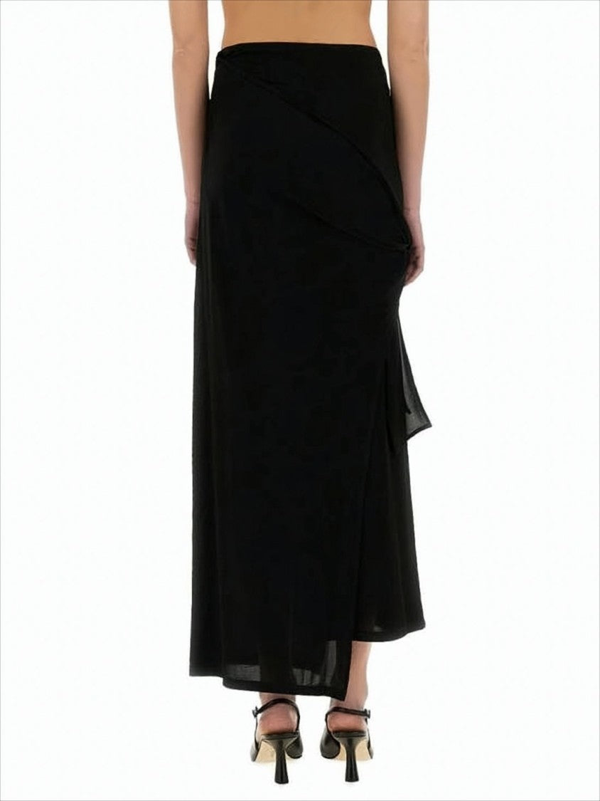 Paloma Wool Wrap Design Midi Skirt With Side Tie Detail