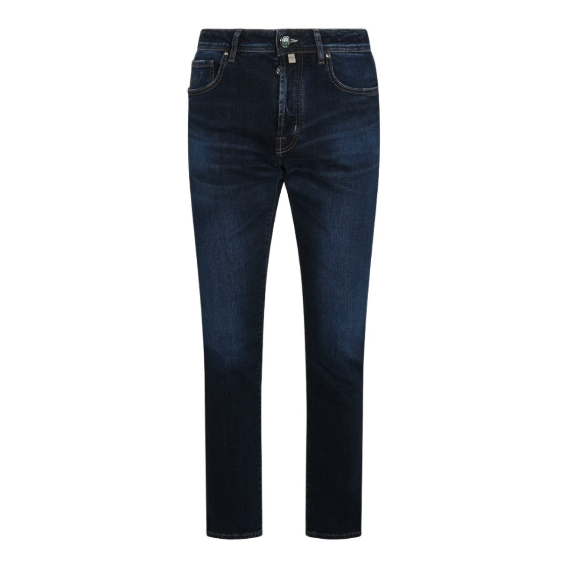 Jacob Cohen Dark Indigo Embroidered Slim Straight-Leg Jeans