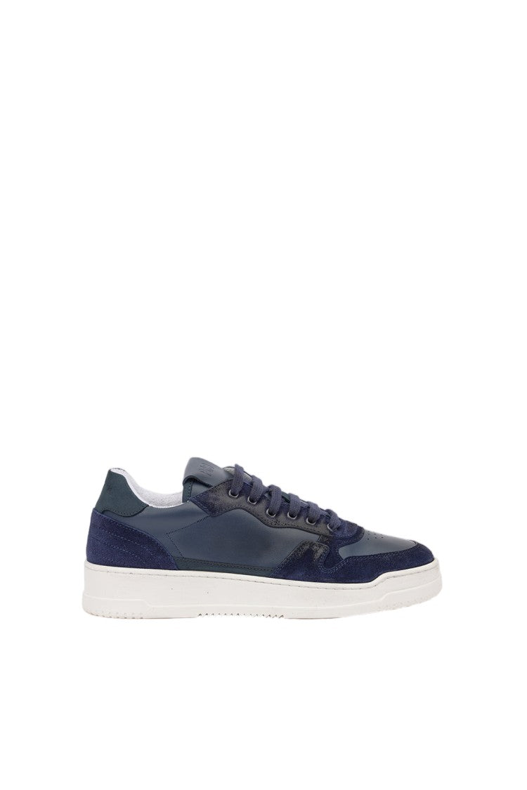 Pantofola D'oro Blue Leather Suede Flexible Rubber Sneakers