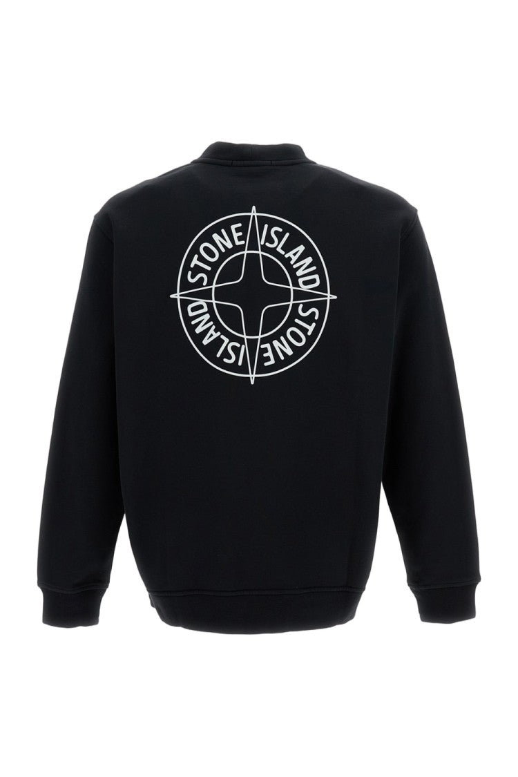 Stone Island Crew Neck Sweatshirt With Logo Badge